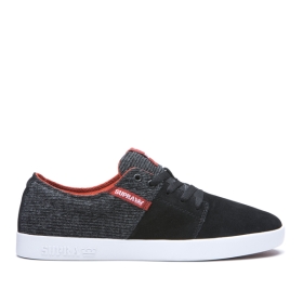 Mens Supra Low Top Shoes STACKS II Black/Bossa Nova/white | AU-51178